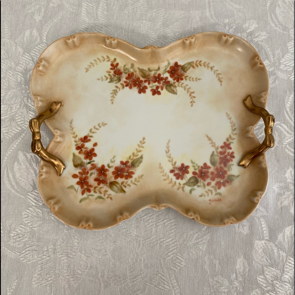 Antique hand painted dresser tray